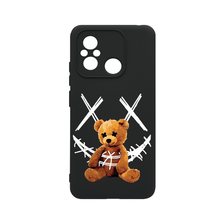 Husa BestCase® Premium Liquid Silicon, Compatibila Cu Xiaomi Redmi 12C, Teddy Bear Smile, SLIM 1.2MM, Microfibra in interior, Antisoc, Protectie Camera, Margini ridicate pentru protectia ecranului, PB 982
