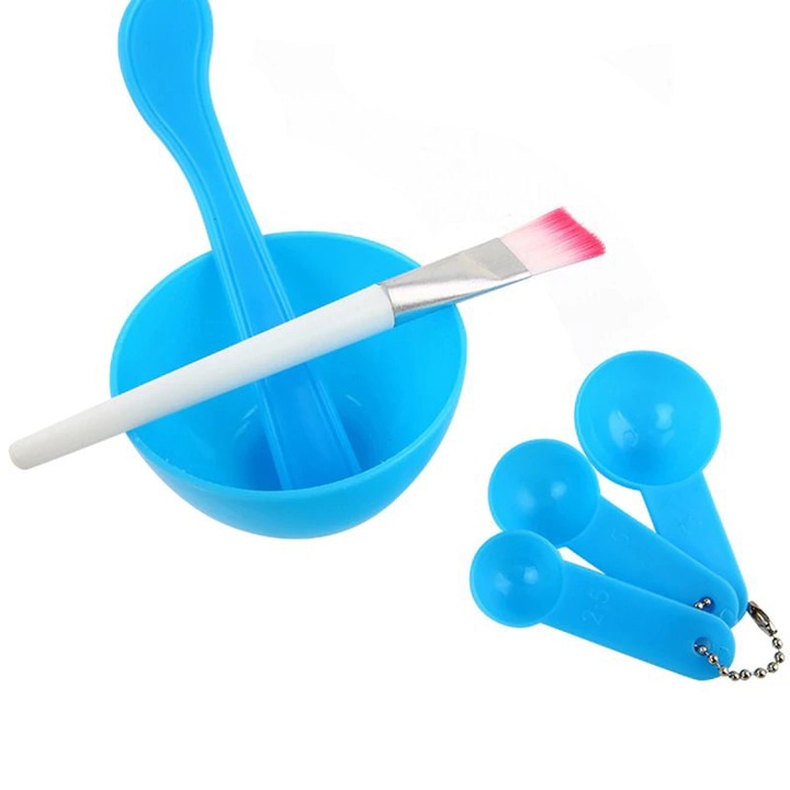 Kit de amestecare a mastilor sau vopselei de par, Plastic, Albastru