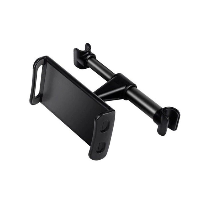 Autós tartó 4-11 hüvelykes tablethez, fejtámlára rögzítéssel és teljes 360 fokos elforgatással, fekete