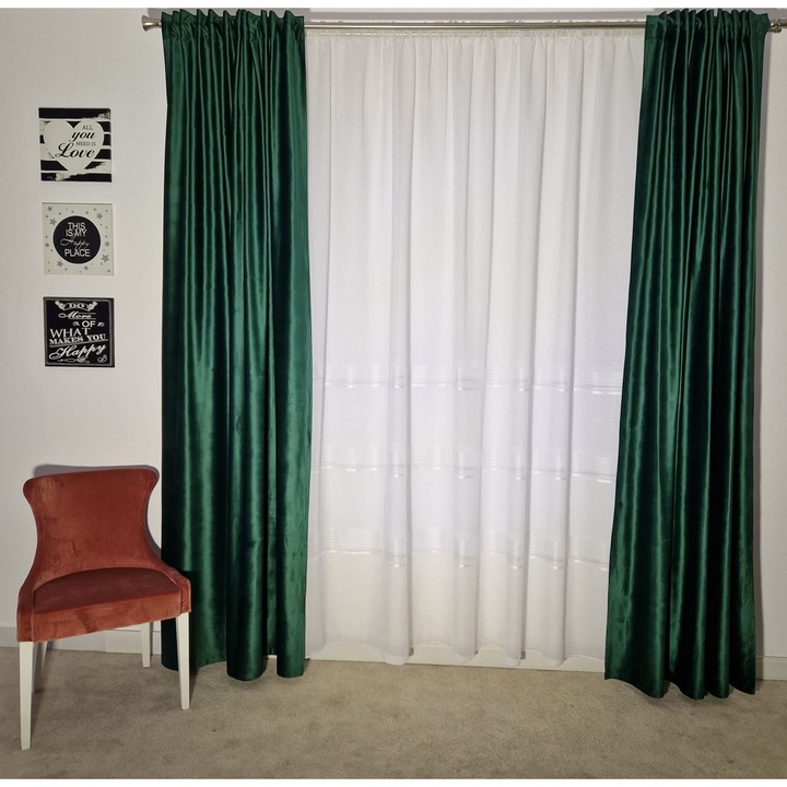 Draperie Catifea Verde cu rejansa pentru sina 2 buc x 100 x 260