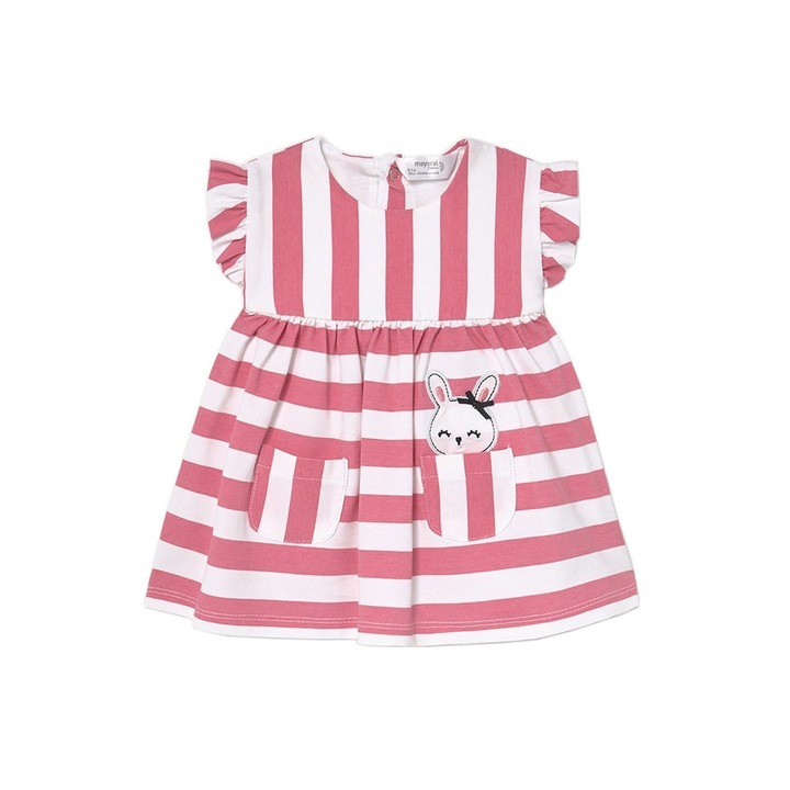 Rochie iepurasa in dungi roz Mayoral - 65 cm