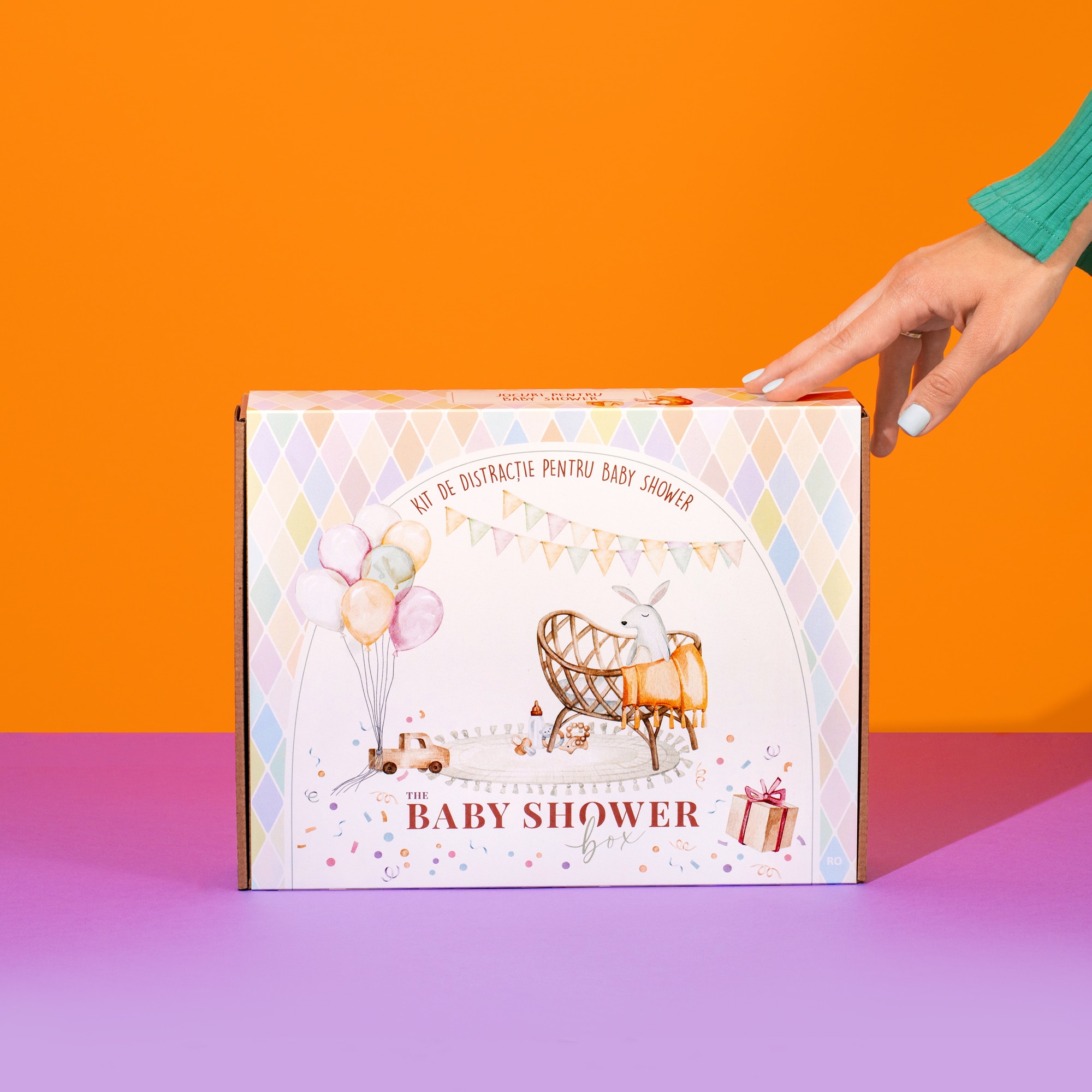 The Baby Shower Box, Kit complet pentru petrecere, 10 jocuri si