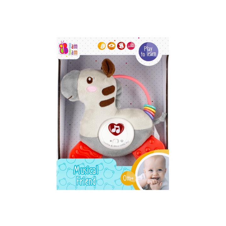 BamBam Plüss zenélő zebra (503087)