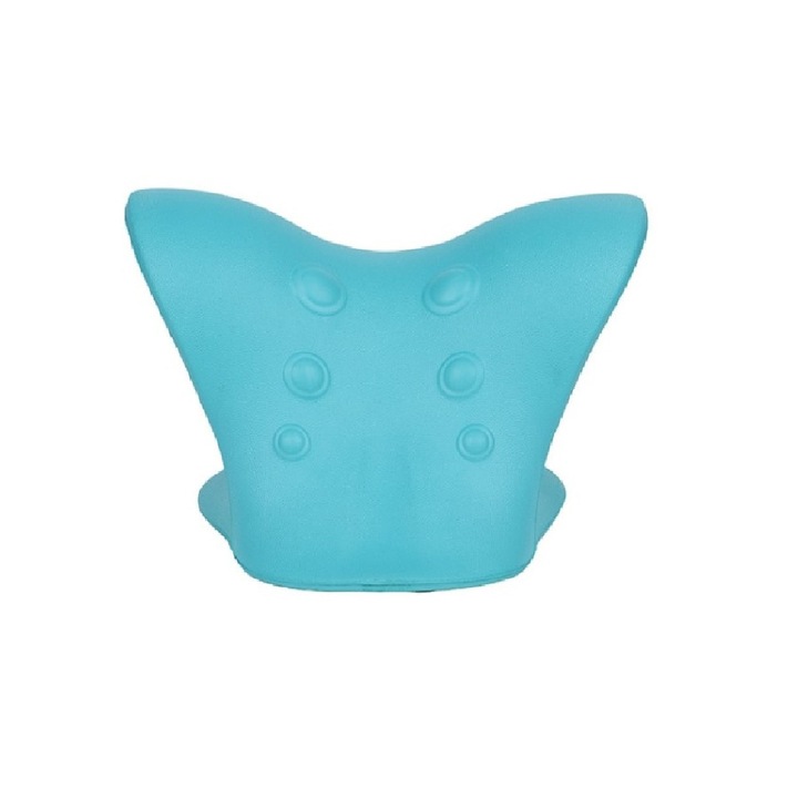 Perna cervicala portabila Ventoo® pentru relaxare gat si umeri, ameliorarea durerii si imbunatatirea curbei cervicale, forma C, albastru
