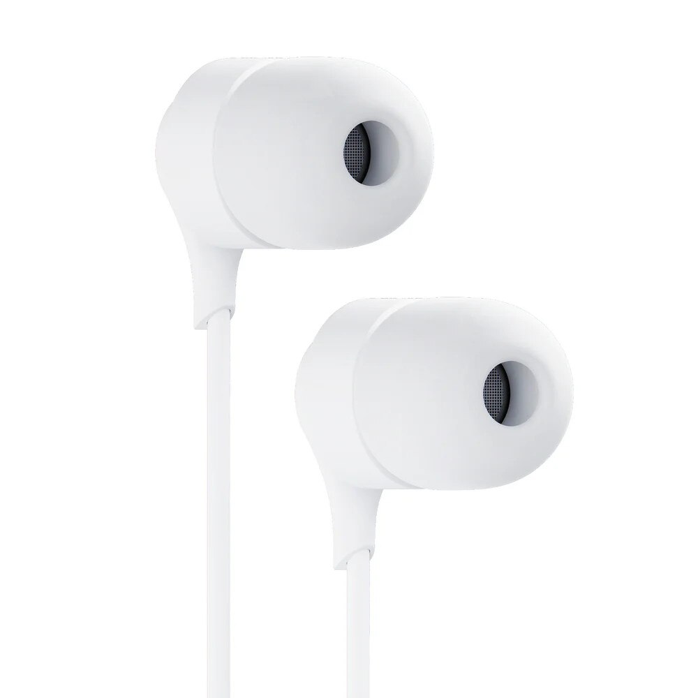 Casti audio cu microfon 3MK Wired, In-ear, Control pe fir, USB-C, Lungime cablu 1.2m, Alb