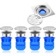 Комплект от 4 канализационни клапи против миризма, Пластмаса, Син