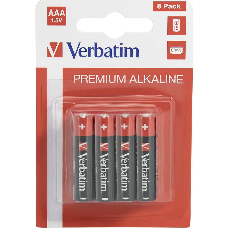 Baterii Verbatim, Alkaline, AAA, 8 buc