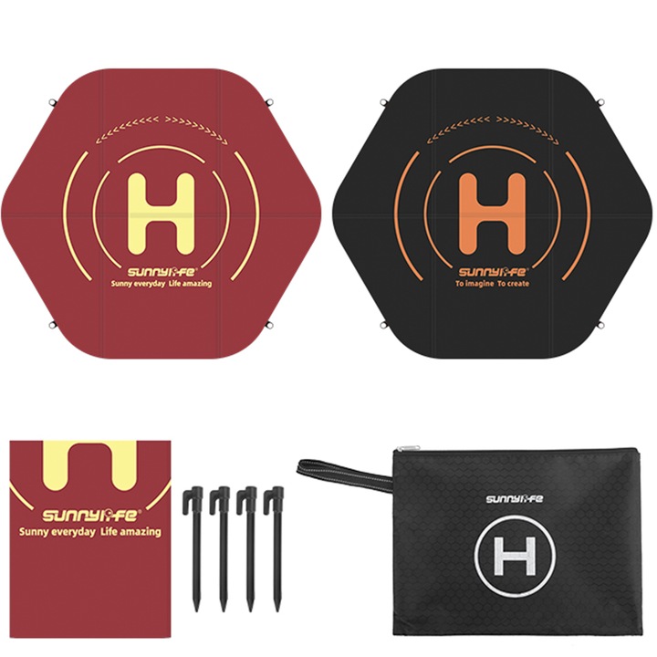 Mata de aterizare pliabila pentru drone, Sunnylife, 60x55cm, waterproof, doua culori, set complet