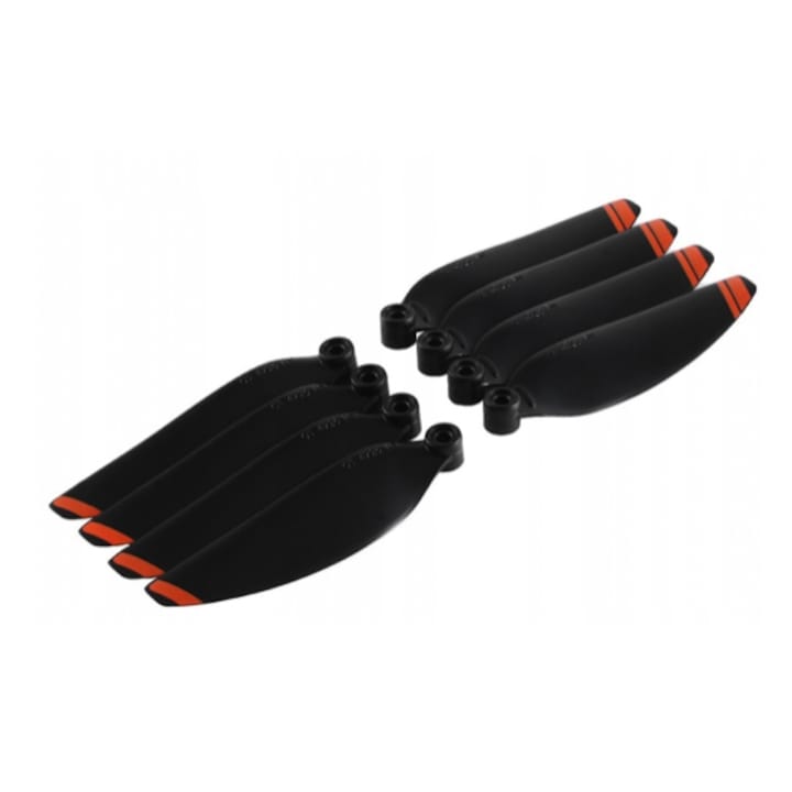 Set 8 elice pentru drona DJI MAVIC MINI, Fibra de carbon/Fibra de sticla/Plastic, Negru/Portocaliu