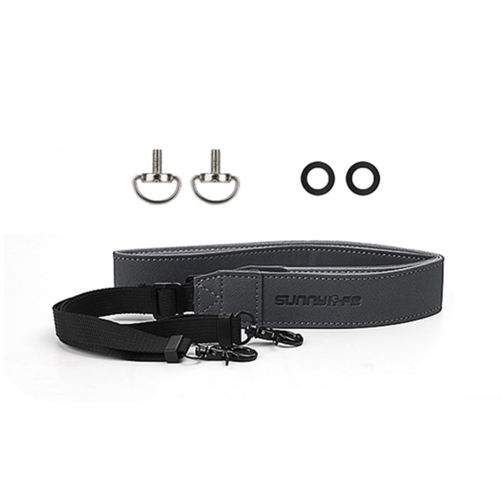 Curea prindere, ABS/Metal/Piele, Pentru DJI RC / Smart Controller / RC Pro, Gri/Negru