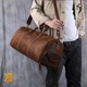 Чанта от естествена кожа Neonaturals от 100% телешка кожа, ръчно изработена чанта Neosimply Crazy Horse, за фитнес, пътуване, офис, с месингови катарами и отделение за обувки - ръждивокафяв цвят