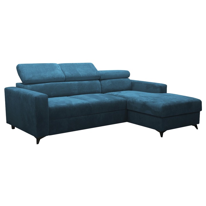 Coltar Levioseno Premium Reiat, MIRJAN24, Dreapta 2R+LC, Albastru, 236x172x102 cm