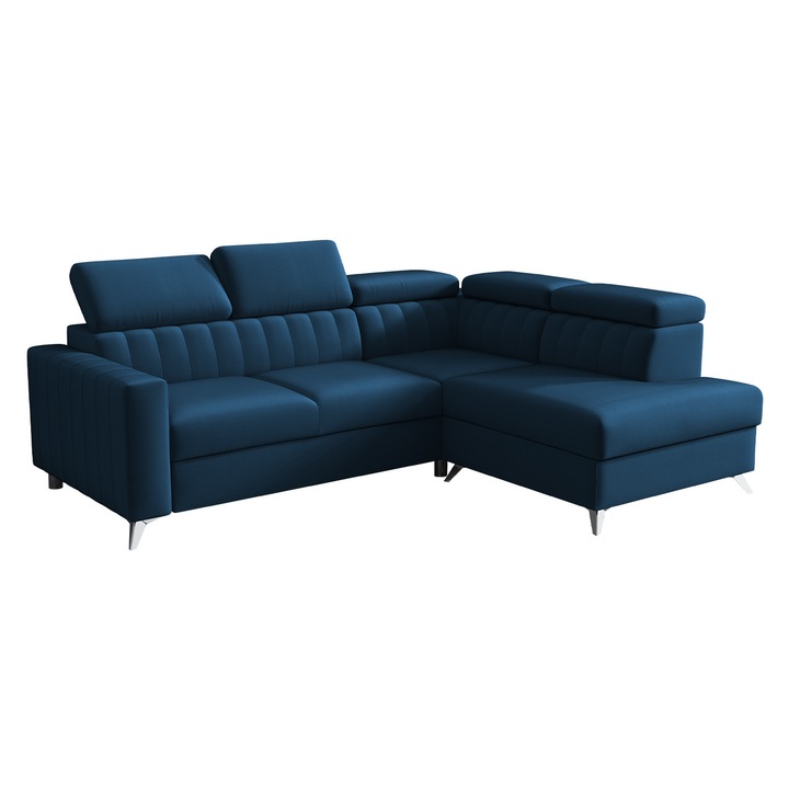 Coltar Levioseno 2RRLXP, MIRJAN24, Dreapta 2R+R+LXP, Albastru, 249x195x100 cm