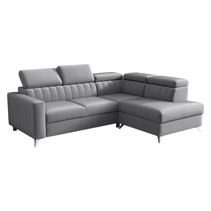 Coltar Levioseno 2RRLXP, MIRJAN24, Dreapta 2R+R+LXP, Gri, 249x195x100 cm