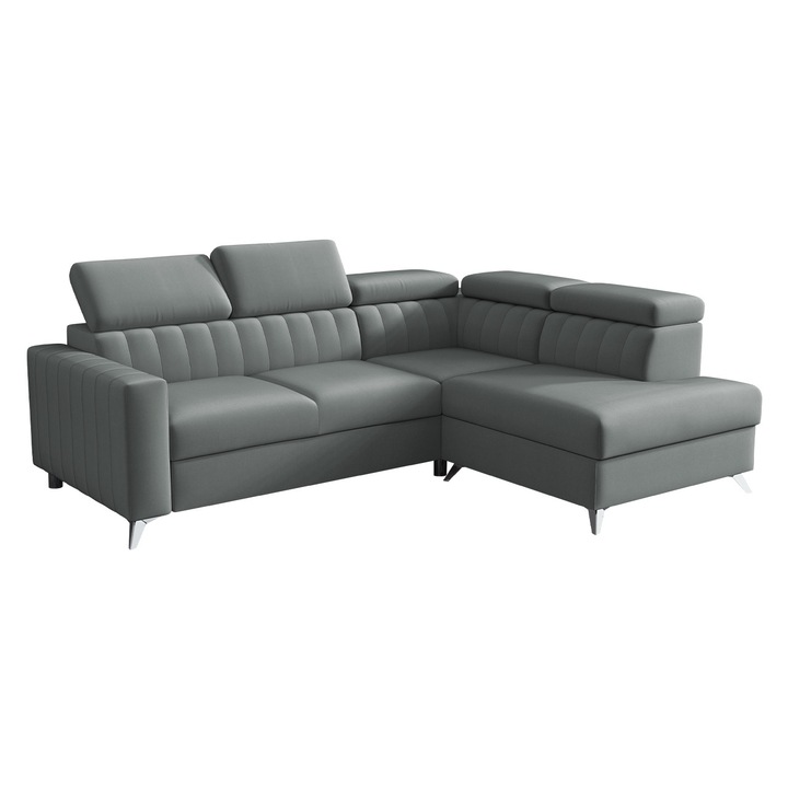 Coltar Levioseno 2RRLXP, MIRJAN24, Dreapta 2R+R+LXP, Graphit, 249x195x100 cm