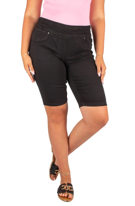 Къс панталон с контрастни шевове, Черен