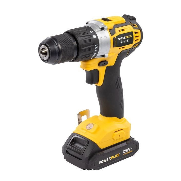Burghiu cu impact, PowerPlus, 20V, 60NM, Negru/Galben