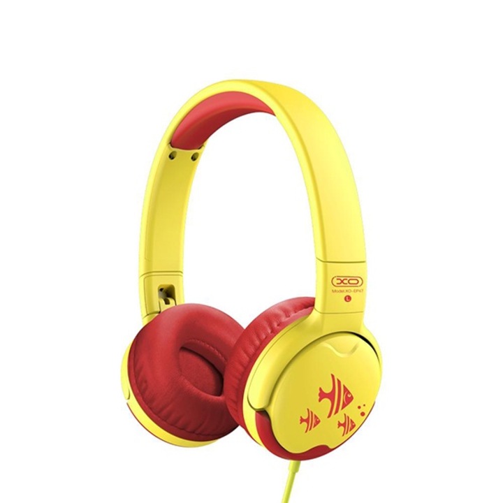 Casti pentru copii HF 3.5mm, Kids XO - EP47, rosu-galben