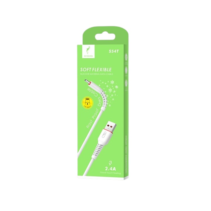 Cablu USB, SkyDolphin, 2,4 A, 1 m, Alb