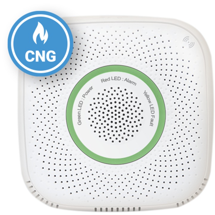 Датчик за газ, CNG За контакт, Бял Shelly GAS