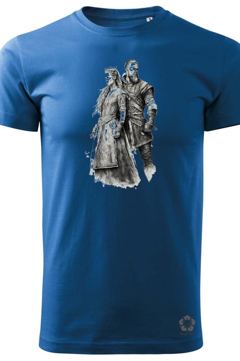 Magnolion Ragnar és Lagertha v4 férfi póló, Égkék, L