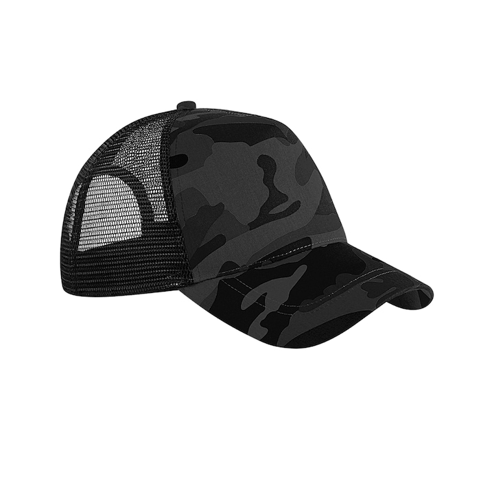 Бейзболна шапка, унисекс, модел Trucker, памук, регулируема, 55-60 см, черна армия