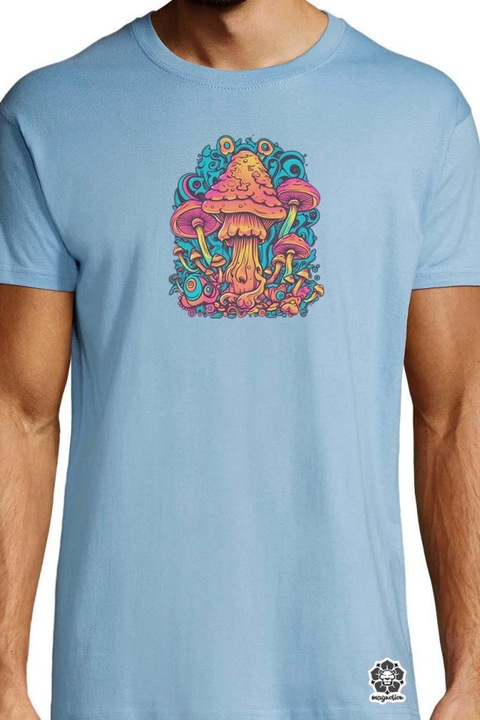 Magnolion Psychedelic Magic Mushroom v2 Мъжка тениска, небесно синьо, XL