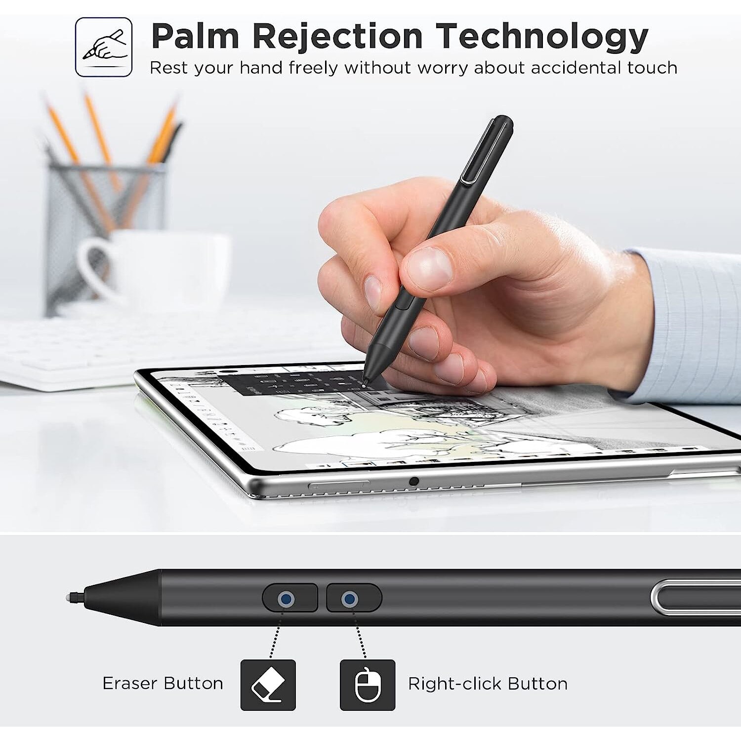 Stylus iPad Pen, TiMOVO, profesional, 4096 nivele, pentru tableta, iPad