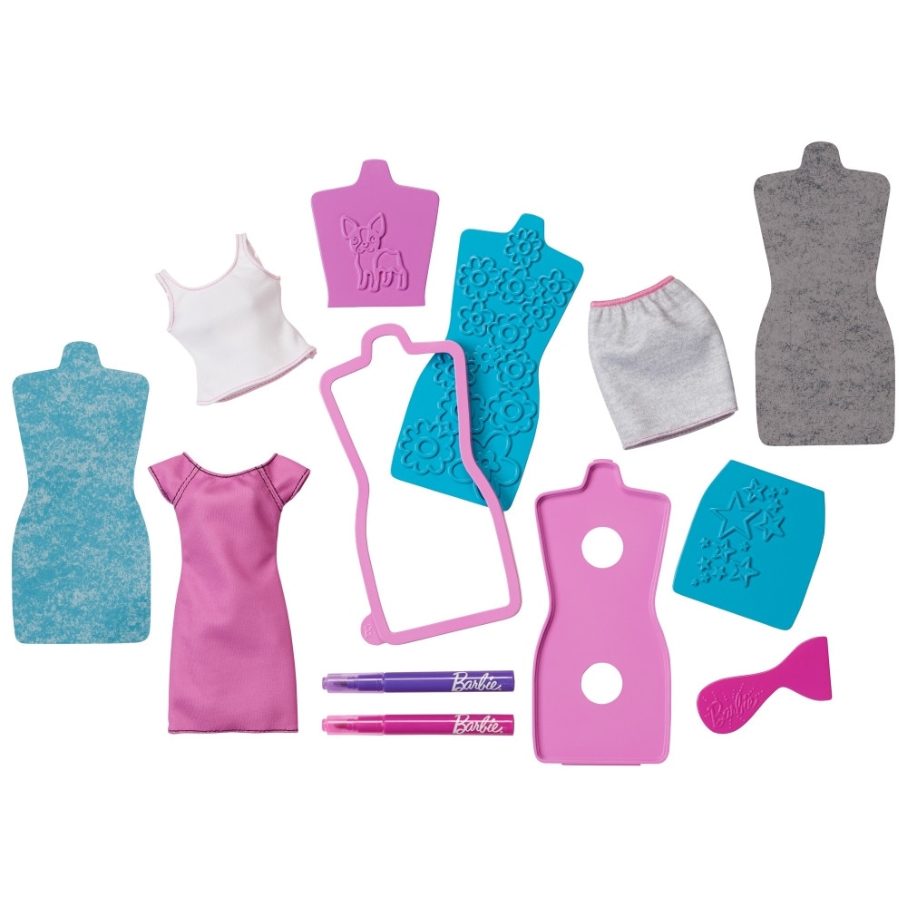 Set de joaca Barbie Gravuri pentru Design Vestimentar Roz