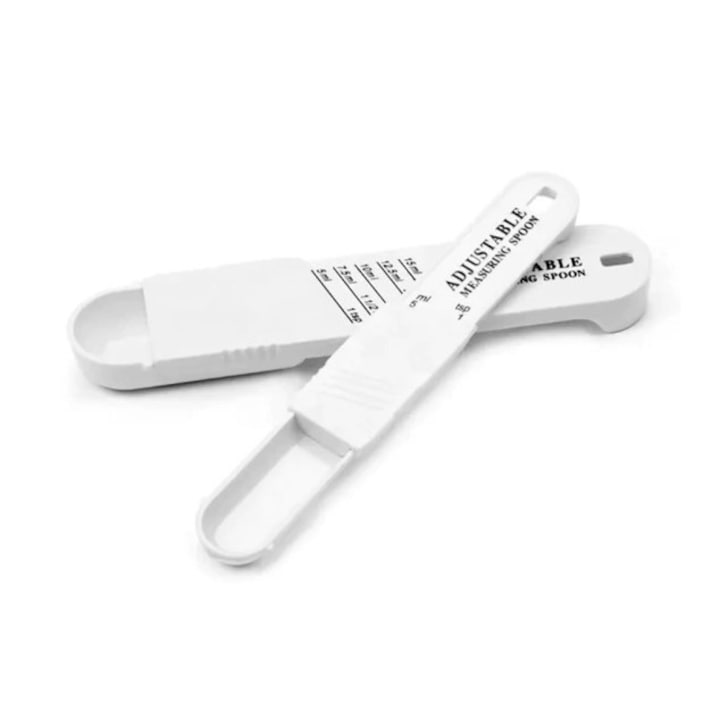 Set doua linguri masurare ajustabile Flippy, material ABS, 16x3.5x1.6 cm, alb