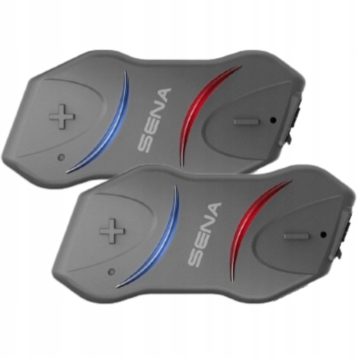 Комплект от 2 комуникационни системи за мотоциклети, SENA 10R-02D, интерком за мотоциклет, разстояние до 900M, Bluetooth 4.1, Черен