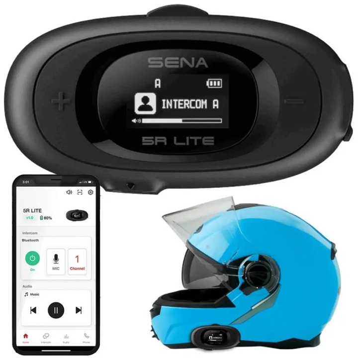 Интерком за мотоциклет, Sena, Bluetooth, обхват 700 м, черен