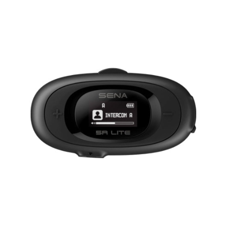 Motoros kaputelefon kommunikációs rendszer, SENA 5RLITE-01, 700 m távolság, Bluetooth 5.1, Fekete
