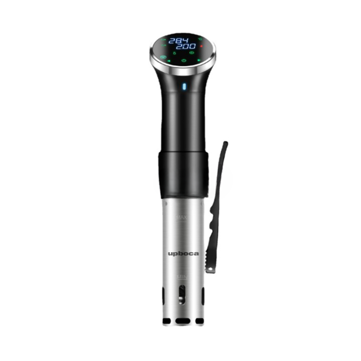 Устройство за готвене Sous Vide, мощност 1100 W, Wi-Fi интелигентна връзка за управление, LED дисплей, температурен диапазон 44-99.5C, регулируемо време за готвене, лесен за използване, таймер, черно/неръждаема стомана, 18L