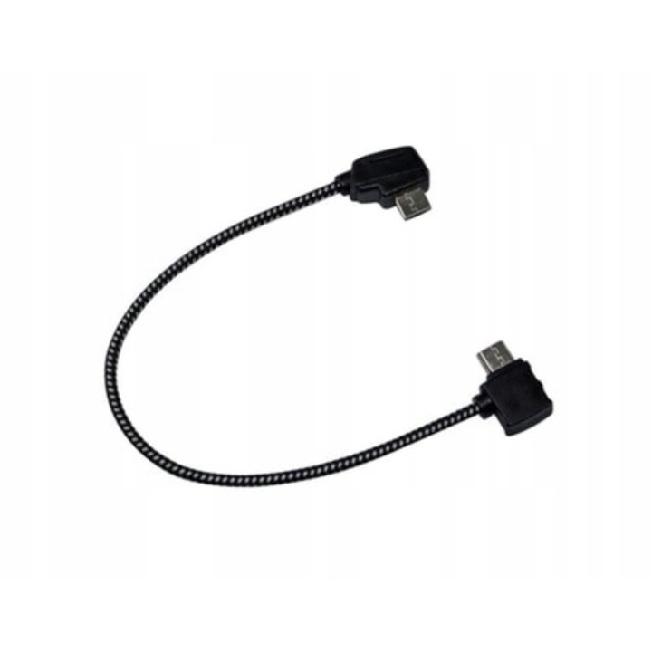 Cablu de conectare, Nylon, Micro USB, 20.7 cm, Negru