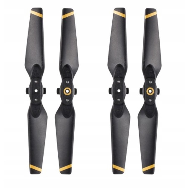 Set de patru elice pentru drona DJI Spark, Fibra de carbon, Negru/Auriu
