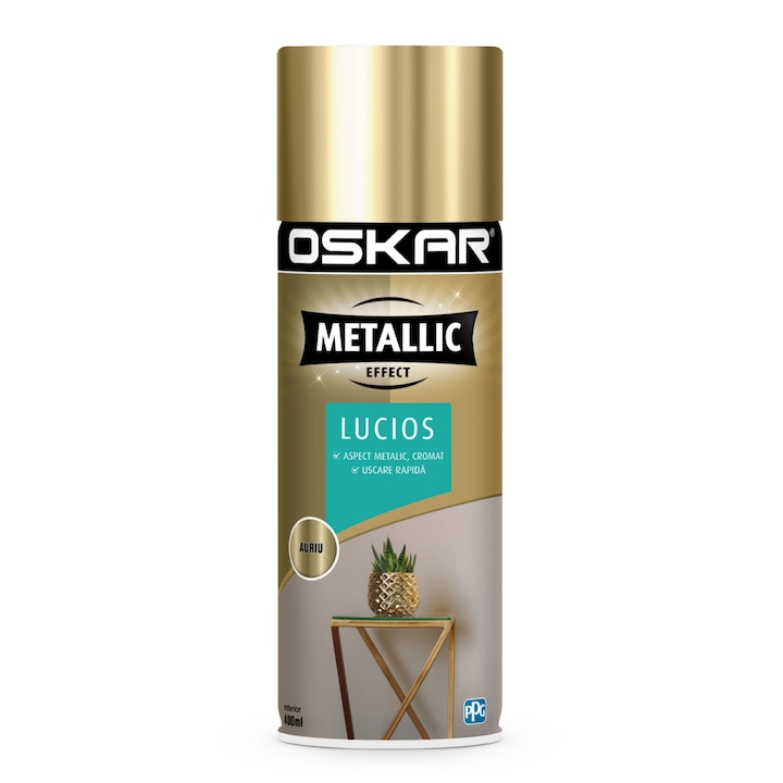 Spray vopsea Oskar efect metalic auriu lucios 400 ml