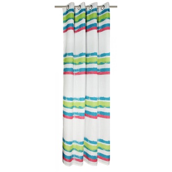 Draperie cu inele Cocktail Lounge 12, Alb cu imprimeu, dimensiuni: 135 x 245 cm Draperie cu inele Cocktail Lounge 12, Alb cu imprimeu, dimensiuni: 135 x 245 cm