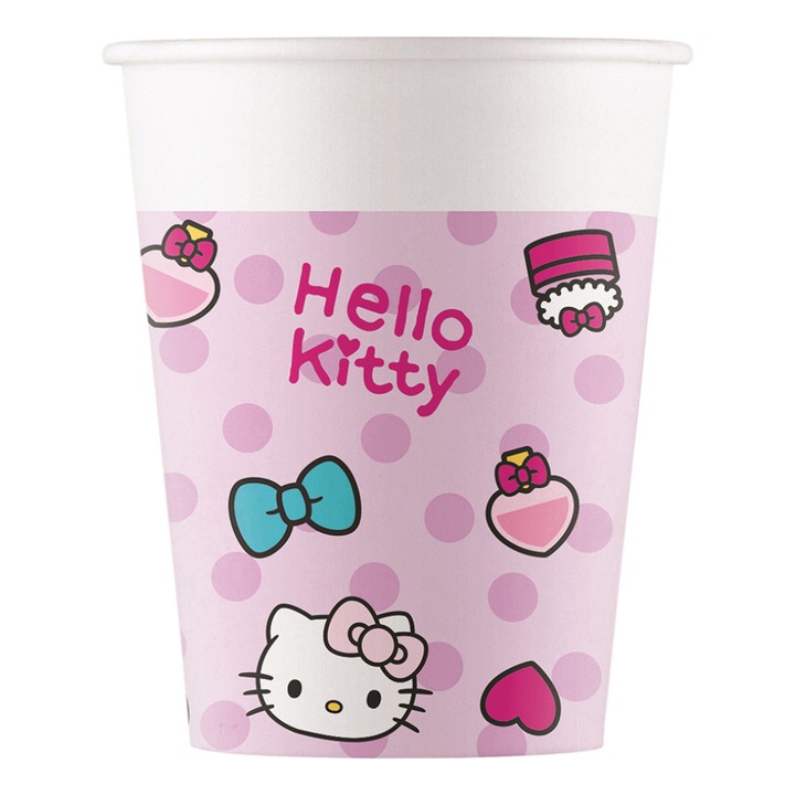 Set 8 Pahare Petrecere 200ml Hello Kitty Fashion, 94700