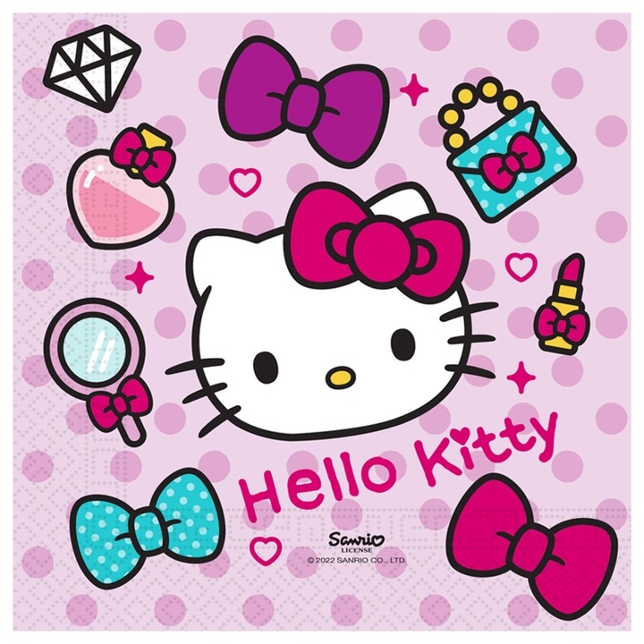Set 20 Servetele Hartie 33x33cm Hello Kitty Fashion, 94701