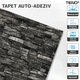 Set 10x Tapet Caramida 3D Teno®, Model Piatra Naturala, suprafata acoperire 5.3 mp, autoadeziv, waterproof, usor de montat, design modern, 70x77 cm, gri inchis