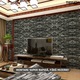 Set 10x Tapet Caramida 3D Teno®, Model Piatra Naturala, suprafata acoperire 5.3 mp, autoadeziv, waterproof, usor de montat, design modern, 70x77 cm, gri inchis