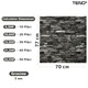 Set 10x Tapet Caramida 3D Teno®, Model Piatra Naturala, suprafata acoperire 5.3 mp, autoadeziv, waterproof, usor de montat, design modern, 70x77 cm, gri inchis