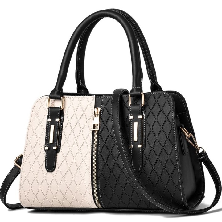 Geanta dama Freeland B1064 cu bareta pentru umar, Piele ecologica, Negru