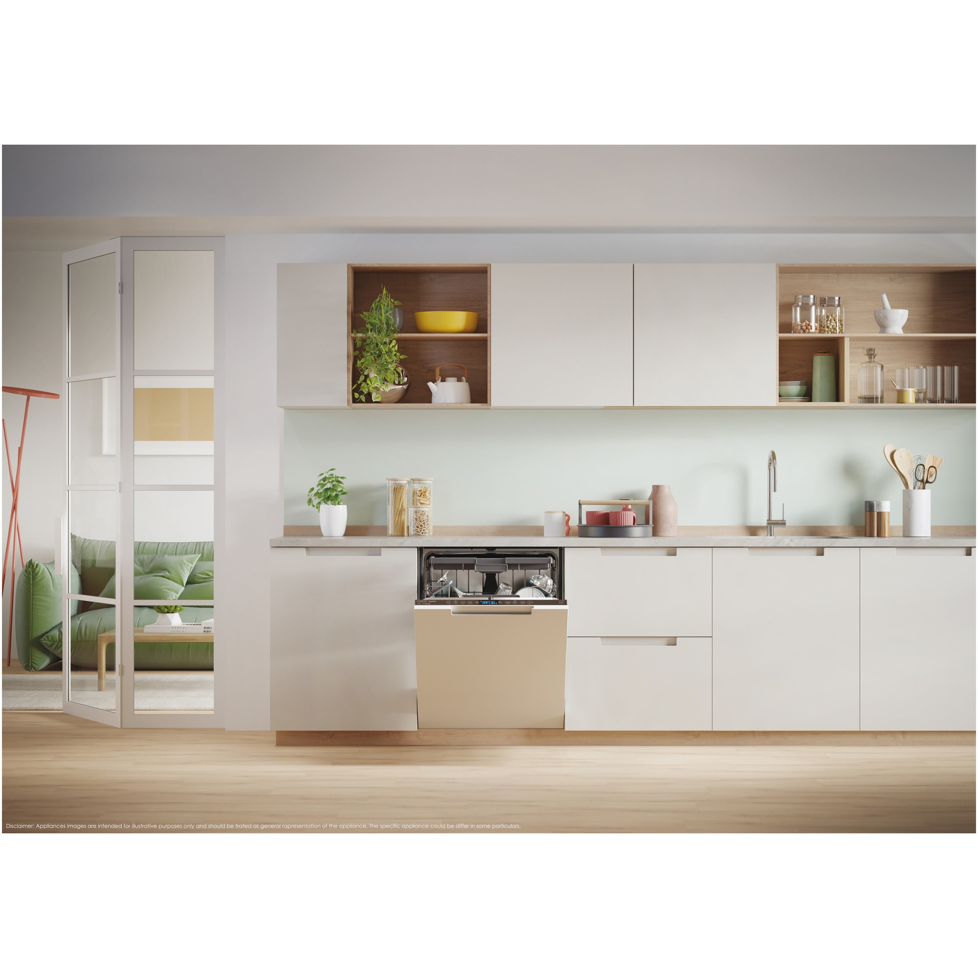 Masina de spalat vase incorporabila Candy Rapido CI 6B4S1PSA, 16 seturi, 10 programe, Clasa B, Motor Inverter, Wi-Fi, Bluetooth, 3 cosuri, Power Wash, Automatic open door, Add-dish, Wash&Dry 35’, Maxi Tub, 60 cm