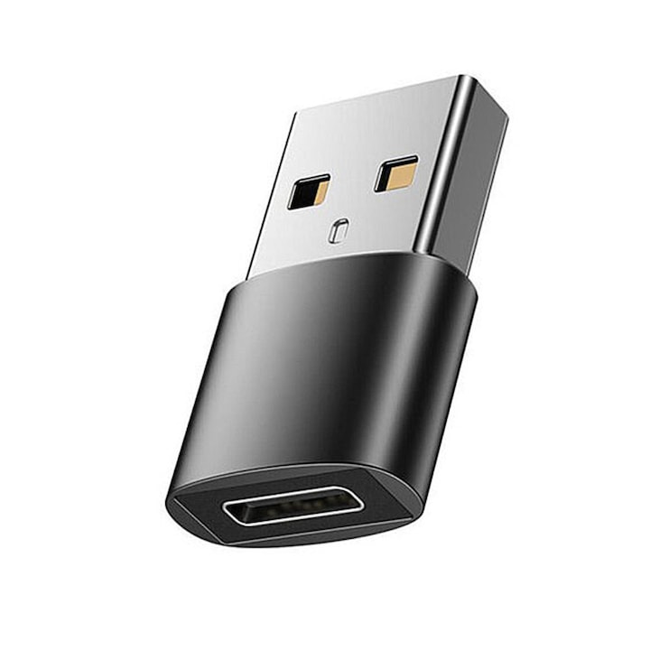Adaptor Type-C mama to USB 2.0 tata, Mic si Portabil, Plug and Play, Transfer Fisiere, 480 Mbps, Conexiune Stabila, Negru