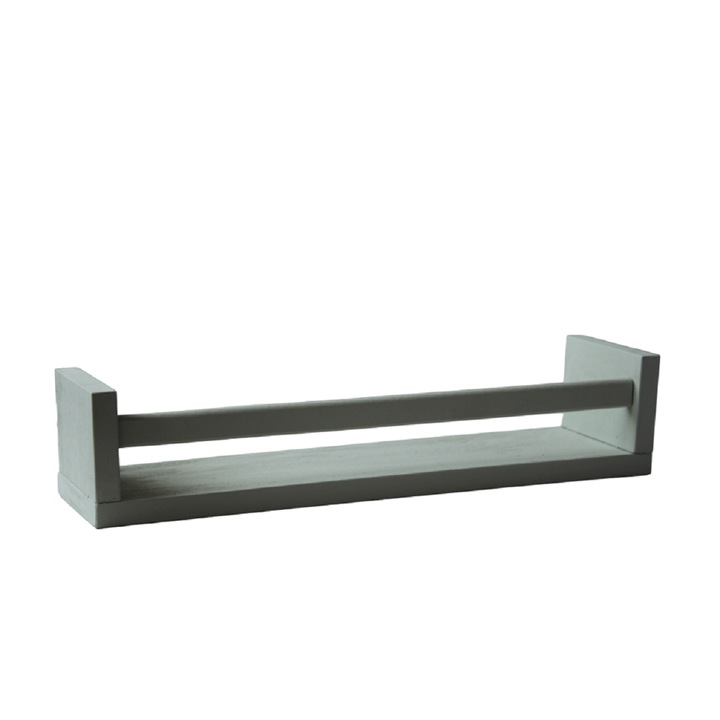 Etajera din lemn, Verde Vintage, 40 x 8 x 9 cm