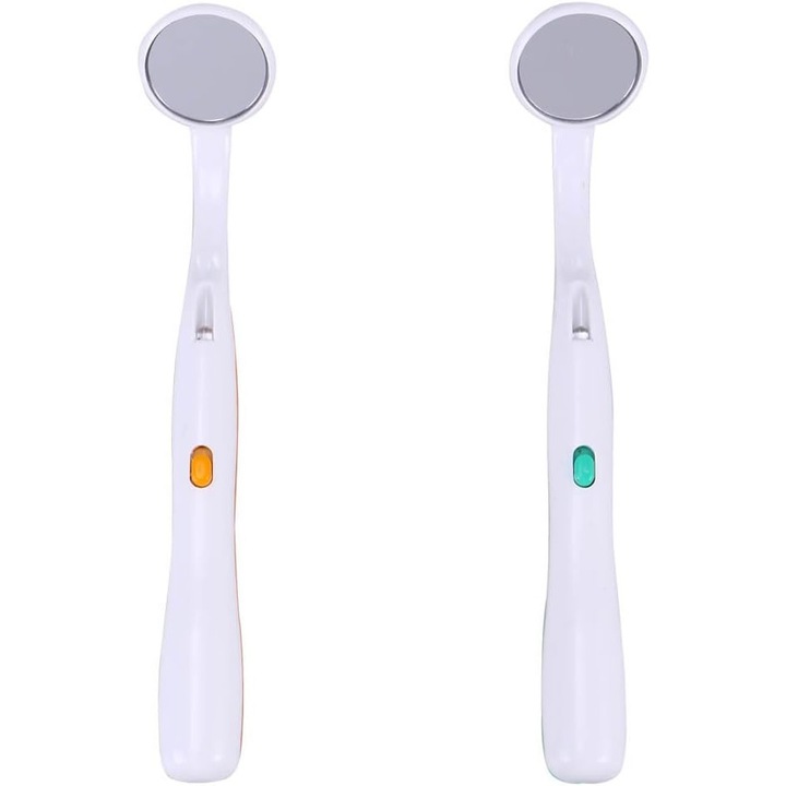 Set 2 oglinzi dentare cu LED, Plastic, 14.9 x 2.4 x 2 cm, Multicolor