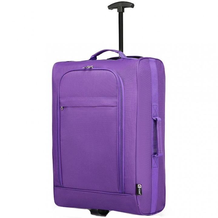 Куфар KONO K1873-2PE, Soft Shell, Лилав, Размер за ръчен багаж