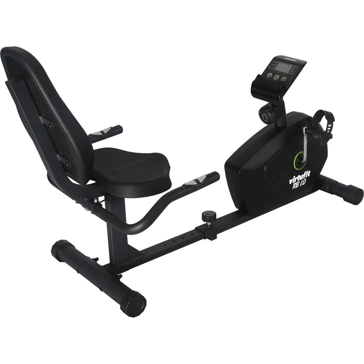Велоергометър Virtufit Recumbent RB 1.0, 8 кг въртяща се маса, максимално тегло на потребителя 135 кг, 8 опции за магнитно съпротивление, LCD дисплей, държач за таблет
